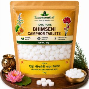 BHIMSENI Camphor Tablets, Kapoor Tablets, Kapoor Dani, Diffusers, Puja 1KG