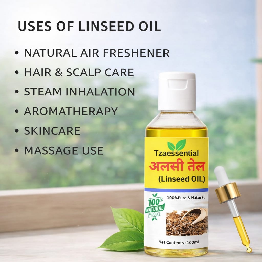 Flaxseed Oil(Linseed) Could Pressed 100% Pure Natural 100 ml With Dropper