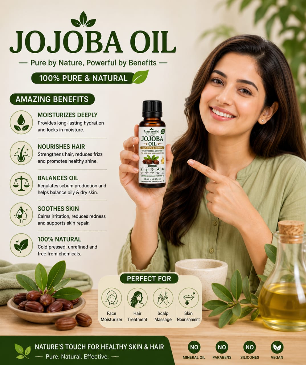 Jojoba Sheed Carrier Oil 100% Pure Natural 100 ml