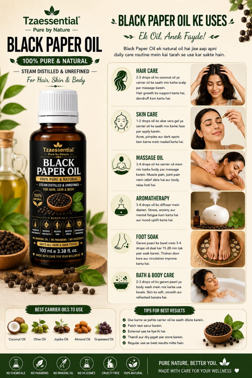 Black Pepper Oil 100% Pure Natural 100 ML