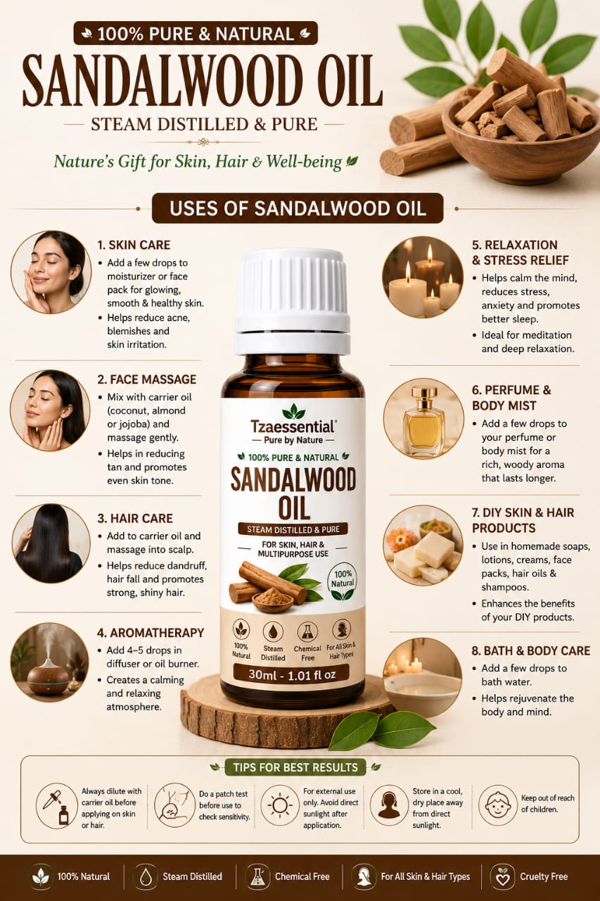 SANDALWOOD ESSENTIAL OIL 50 ML