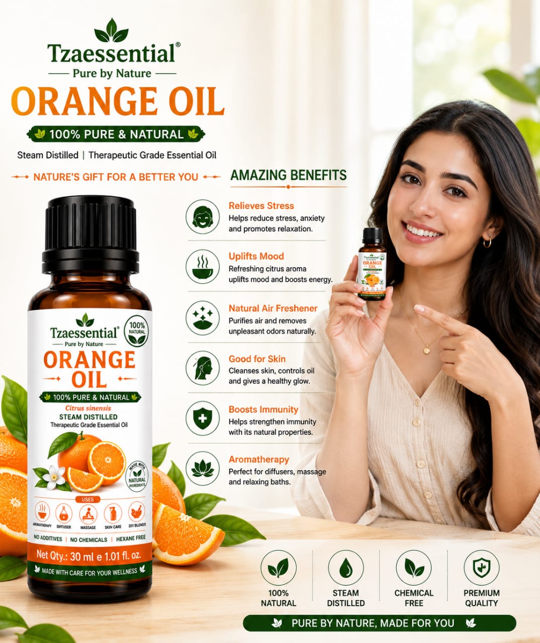 ORANGE ESSENTIAL OIL 50 ML