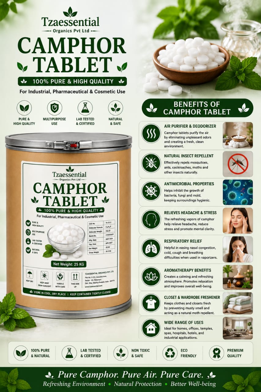 CAMPHOR TABLET 25 KG