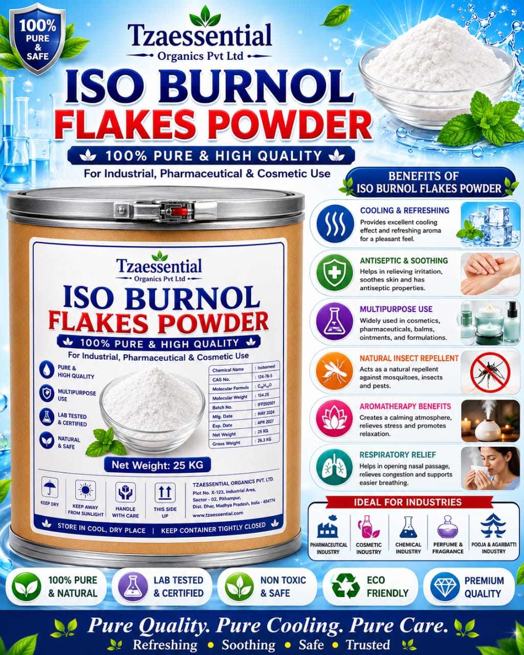 Isoborneol Flake Powder 25 kg